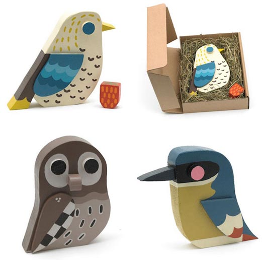 Wooden Birds for illustrator, Matt Sewell